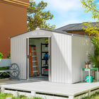 Outsunny - abri de jardin 9 pi x 6 pi avec kit de fondation-Fabriqué en acier galvanisé avec une finition peinte pour protéger contre les intempéries

