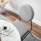 Modway - Craft Tissu rembourré Fauteuils d’accompagnement à manger Ensemble de 2 - Noir Gris clair-Venez complètement assemblé