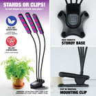 Bell+Howell - Lampe de croissance pour plantes d'intérieur Growburst-Comme les besoins lumineux varient selon les espèces: minuterie auto réglable 3 6 ou 9 h + 8 niveaux de luminosité pour couvrir la plupart des plantes d’intérieur