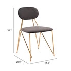 Zuo - Georges Chaise de salle à manger - Gris/Or - Ensemble de 2-6