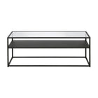 Hudson&Canal - Table basse rectangulaire Ada 46"L - Bronze noirci-Dispose d'un plateau en verre trempé