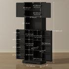 HOMCOM - Armoire de garde-manger haute 71,5 po avec porte-épices - noir-Style maison de campagne avec portes cintrées et détails en lambris 