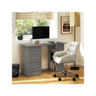 HOMCOM - Bureau d'ordinateur avec rangement - 47,25 po L x 19,25 po l x 28,25 po H - gris-Assemblage facile requis 