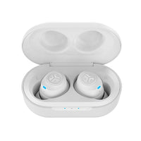 JLab JBuds l'Air Vrai Écouteurs sans Fil et étui de Chargement - Blanc-Écouteurs Signature sans aucun fil Allumage et connexion automatiques Son personnalisable avec égaliseur EQ3. Protection IP55 pour toutes les situations du quotidien Passez vos appels téléphoniques