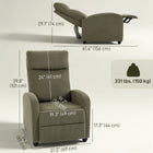 HOMCOM - Fauteuil inclinable push back avec assise rembourrée pour home cinéma - vert foncé-Le tissu en velours côtelé doux et agréable pour la peau garantit une expérience confortable 