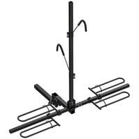 HOMCOM - Support d’attelage pour porte‑vélos-Le support en acier avec revêtement en poudre peut accueillir jusqu'à 2 vélos avec une capacité de 200 lb (91 kg), adapté aux vélos classiques et électriques 
