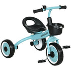 Qaba - Tricycle pour enfants 2-5 ans, vélo pour tout-petits avec siège réglable - bleu-Siège réglable pour s'adapter aux besoins de votre enfant 