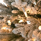 HOMCOM - Arbre de Noël artificiel floqué de 7 pi avec lumières jaune-Comprend un jeu d'ampoules supplémentaire disponible pour le remplacement en cas de panne d'ampoule  