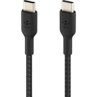 Belkin - Câble tressé USB-C vers USB-C 2.0, 1 mètre, noir-Compatible avec l'USB-C Power Delivery pour une charge rapide jusqu'à 60 W