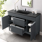 Modway - Render 48" Vanité de salle de bain à un seul lavabo - Gris Noir-MDF et panneau de particules