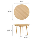 Modway - Gallant Rond 47 po Table à manger, Chêne-MDF et caoutchouc 