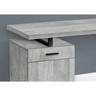 Monarch Specialties - 7763 Bureau 48 po L - Gris Orientation Gauche Ou Droite-Poignées de tiroir, support de bureau et pied en métal robuste en forme de U finis en noir contrastante