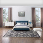 Modway - Kazia Treillis floral vieilli Tapis de comédie 8 pi l x 10 pi L - Gris foncé et ivoire-Tissage serré à poil bas