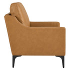 Modway - Corland Cuir Fauteuil - Tan-Système de support de bobines à ressort