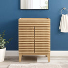 Modway - Render 24" Armoire de toilette de salle de bain (lavabo non inclus) - Chêne-Étagère de rangement réglable