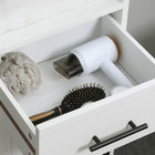 Kleankin - Armoire de salle de bain autoportante avec étagère à 3 niveaux, placard et tiroir - blanc-Couleur : Blanc 