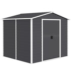 Outsunny - Abri de jardin 8'x7' avec serrure et cadre de sol, gris clair-Fonctionne comme un hangar à outils, un hangar à vélos, un hangar pour générateur ou un stockage pour tondeuse à gazon 