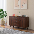 HOMCOM - Armoire de rangement de cuisine 50 po L - brun rustique-Pieds robustes en bois d’hévéa pour une stabilité accrue 