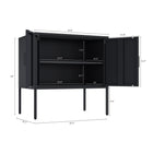 Manhattan Comfort - Ava 23,6 po Buffet d’Appoint Moderne - Noir-Comprend 1 étagère réglable