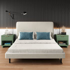 Manhattan Comfort - Table de nuit moderne Granville 18,11" à 1 tiroir - Vert sauge - Lot de 2-Comprend 1 tiroir à extension complète avec tiroir supérieur conçu avec des lignes verticales texturées en relief fabriqué en bois massif