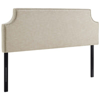 Modway - Laura Tissu rembourré Tête de lit Queen, Beige-Rembourrage fin en polyester