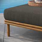 Modway - Wren Terrasse extérieure Bois de teck Ottoman in Gris silex naturel-Résistant aux intempéries