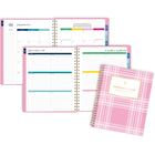 Emily Ley - Simplified Agenda scolaire hebdomadaire/mensuel 2026-2027 - 11 po H x 9 po l - Pink Plaid - bilingue-Comprend également les jours fériés, 1 page de notes, 2 calendriers de référence et 2 pages de planification future