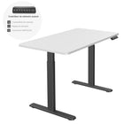 Ezywork - Bureau debout électrique à pièce entière - Cadre noir / Dessus blanc-Réglage de la mémoire à trois positions