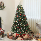 HOMCOM - Sapin de Noël artificiel de 6 pieds avec ouverture automatique - vert-Installation rapide et facile grâce à la construction de charnières et à la conception de sections, environ 25 à 30 minutes  