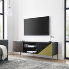 Modway - Alchemist 72 po Meuble TV, Or noir-Placage de bois de chêne