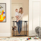 PawHut - Barrière pour bébé 30 po-32 po, barrière pour animaux avec fermeture automatique - noir-Ouverture à une main, dans les deux sens, avec fermeture automatique pour une utilisation quotidienne facile 