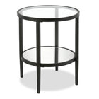 Hudson&Canal - Table d'appoint ron Hera 50 cm de largeur avec étagère miroir - Bronze noirci-Un design contemporain moderne pour votre salon, votre chambre et plus encore