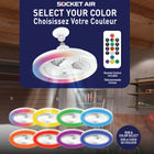 Bell + Howell - Ventilateur de plafond intérieur blanc à LED à changement de couleur de 10,1 po avec télécommande, prise d'air-Choisissez parmi 3 vitesses de ventilateur : faible, moyenne ou élevée