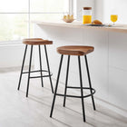 Modway - Concord Dos sans dos Tabourets de comptoir - Noyer - Ensemble de 2-Conception sans dos