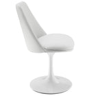 Modway - Lippa Salle à manger pivotante Cuir végane Fauteuil d’appoint - Blanc blanc-Anneau en plastique en caoutchouc pour la protection des planchers