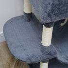 PawHut - grand arbre à chat 81 po avec poteaux à griffer, condos, lits - gris foncé-Couleur : gris foncé, blanc crème 
