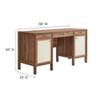 Modway - Capri Grains de bois de 58" Bureau - Noyer-Construction en MDF et panneau de particules