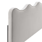 Modway - Athena Performance Velvet Tête de lit King/King de Californie, Gris clair-Rembourrage en mousse dense