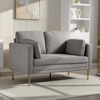 HOMCOM - Canapé 55 po pour deux personnes avec coussins - gris-Silhouette élégante et pieds dorés qui rehaussent la décoration moderne du salon 
