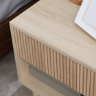 HOMCOM - Table de nuit moderne avec tiroir et étagère ouverte - bois naturel - lot de 2-Couleur : Bois naturel 