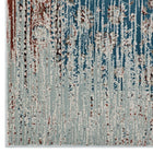 Modway - Hesper Treillis floraux contemporains vieillis Tapis de comédie 8 pi l x 10 pi L - Beige sarcelle et brun-Résistant aux taches / Facile à nettoyer
