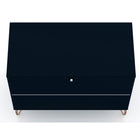 Manhattan Comfort - Rockefeller commode 3 tiroirs de 89,56 cm style milieu du siècle, bleu minuit Tatiana, lot de 2-44,5 cm L x 89,6 cm l x 76,6 cm H