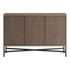 Hudson&Canal - Buffet Brighton 48" L - Chêne gris vieilli-Comprend trois portes avec deux armoires de rangement et des étagères réglables