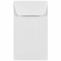 Jam Paper - Enveloppes pour pièces n° 3, 6,35 cm H x 11,4 cm l, Blanches, Paquet de 100-Couleur : Blanc