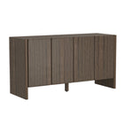 Manhattan Comfort - Buffet moderne Linda 60" à 4 portes - Noyer brun-Recommandé pour un téléviseur jusqu'à 70 pouces