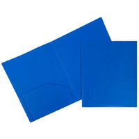 JAM Paper - Chemises robustes à 2 pochettes - bleu - Paquet de 6-Dossiers de présentation en plastique durable | Couleur bleue