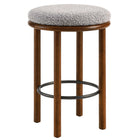 Modway - Fable Tissu Boucle Tabourets de comptoir - Noyer taupe - Ensemble de 2-Brancard métallique