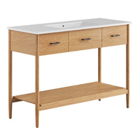 Modway - Zaire 48" Vanité de salle de bain à un seul lavabo - Blanc naturel-MDF et caoutchouc