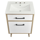 Modway - Maverick 24" Vanette de salle de bain - Chêne blanc-Matchs non inclus