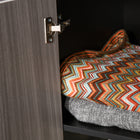 HOMCOM - Buffet latéral haute brillance 31,1 po L avec 2 tiroirs - gris et noir-Structure fiable en panneau de particules avec des sangles de sécurité anti-basculement 